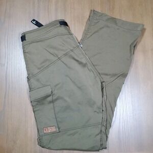 PrAna Pants Men Small Breathe Belted‎ Brown Lightweight Zippered Cargo Pockets